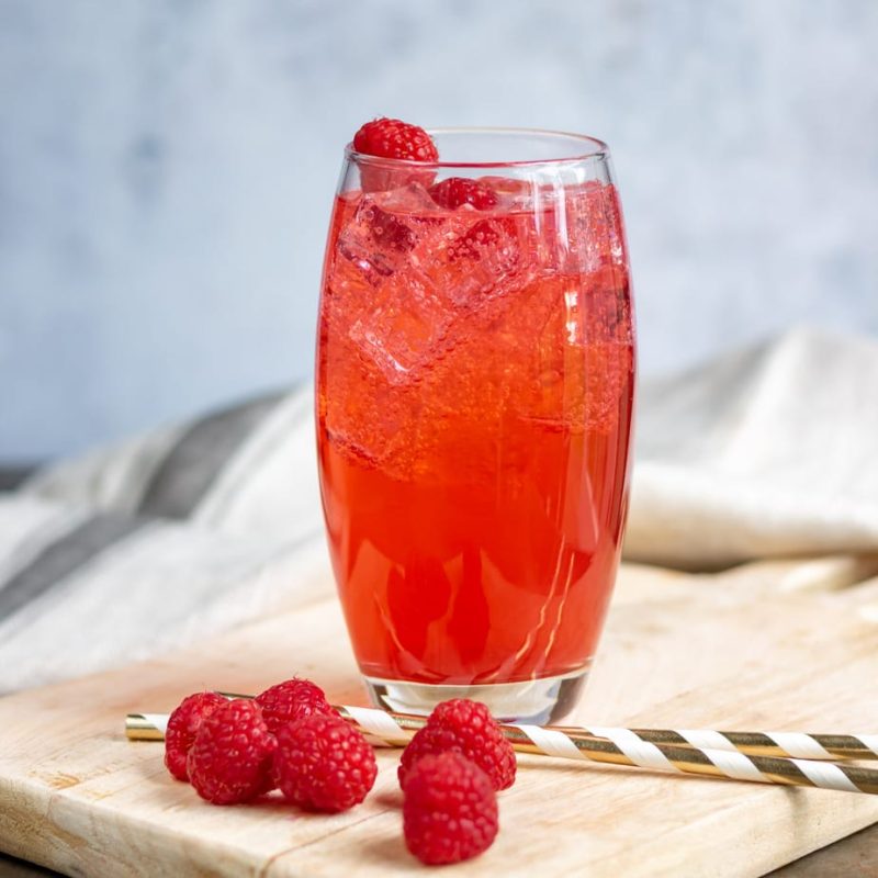 Raspberry Soda Over Ice