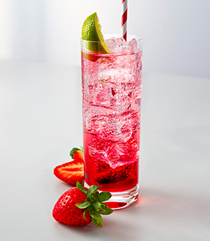 Strawberry Soda Over Ice